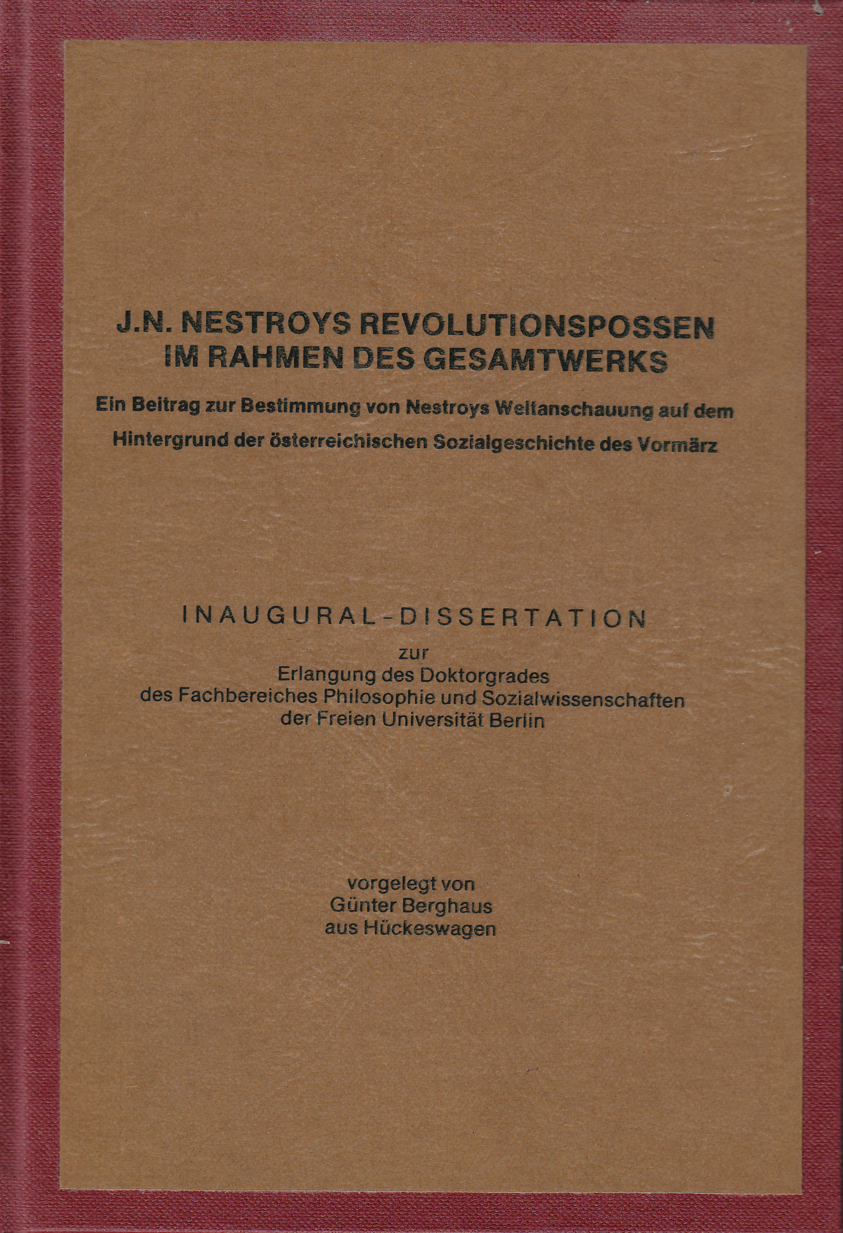 Inaugural Dissertation Cover